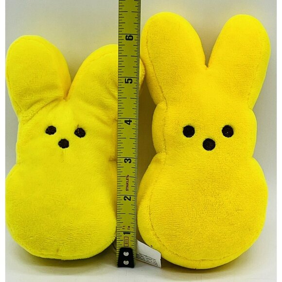 Peeps Just Born Yellow Bunny Plush 6" Stuffed Animal Easter Toy Lot of 2 - Picture 2 of 5